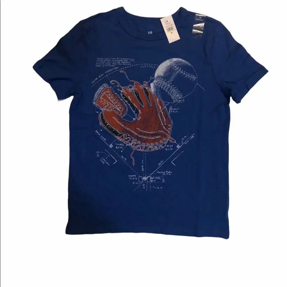 Gap Kids Boy's Blue Graphic Tee Size M
